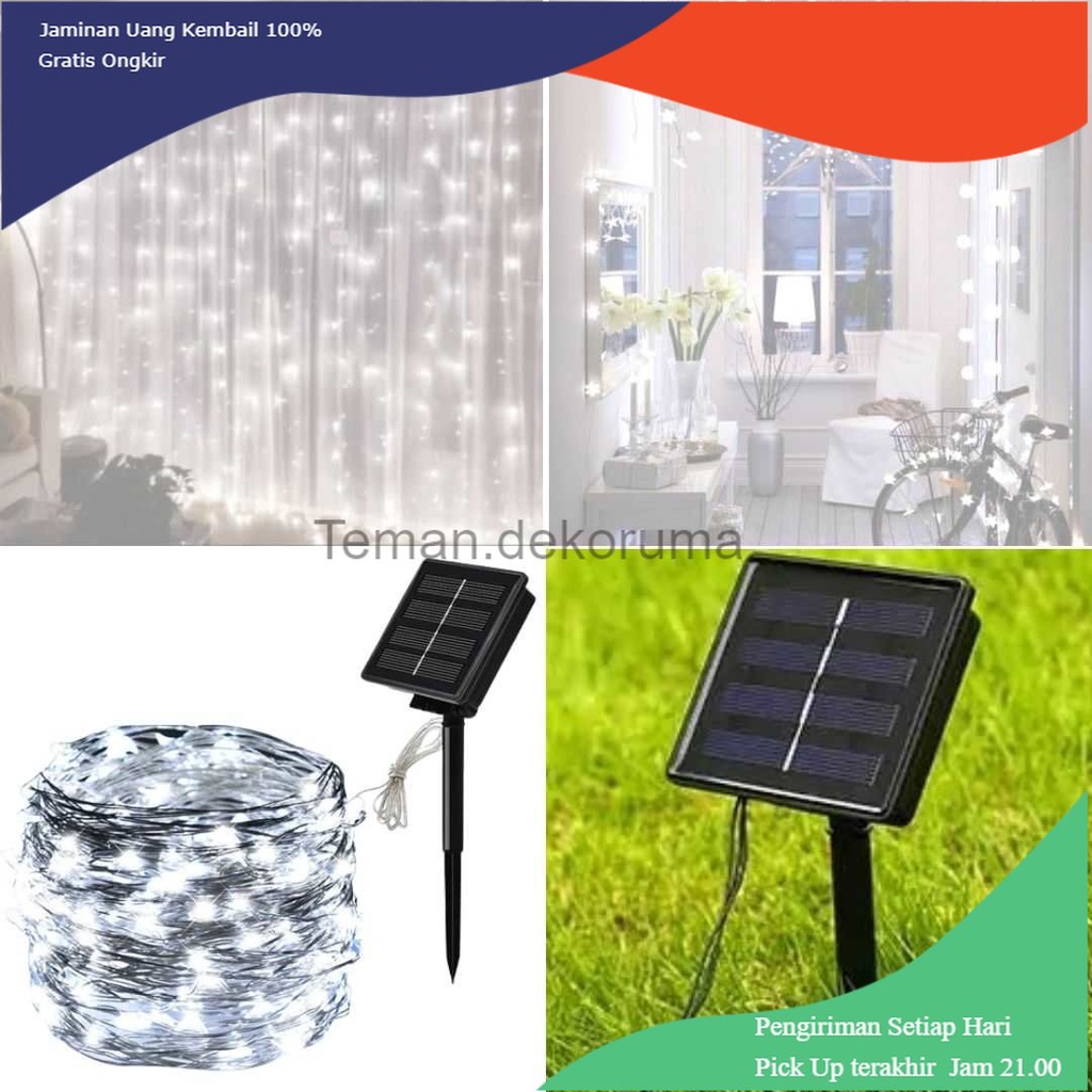 TD - LMP OKAL Lampu Hias Tumblr Dekorasi with Solar Panel 50 LED 7 Meter - OKLED7