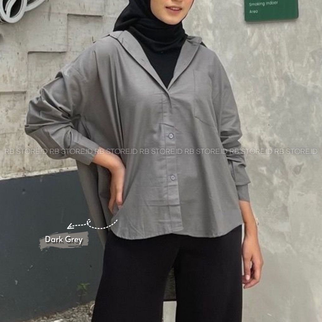 Olivia Shirt-Kemeja Oversize Kancing aktif pollo linen