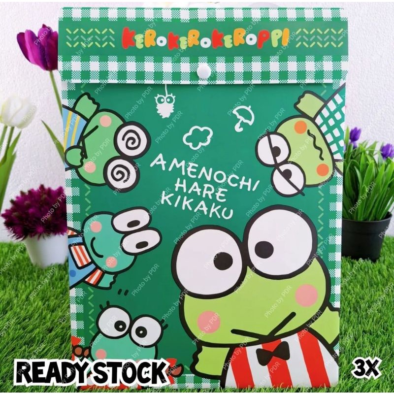 

A4 Map Tempat Dokumen / Document Bag / File Folder With Button Kancing Sanrio Karakter Keroppi