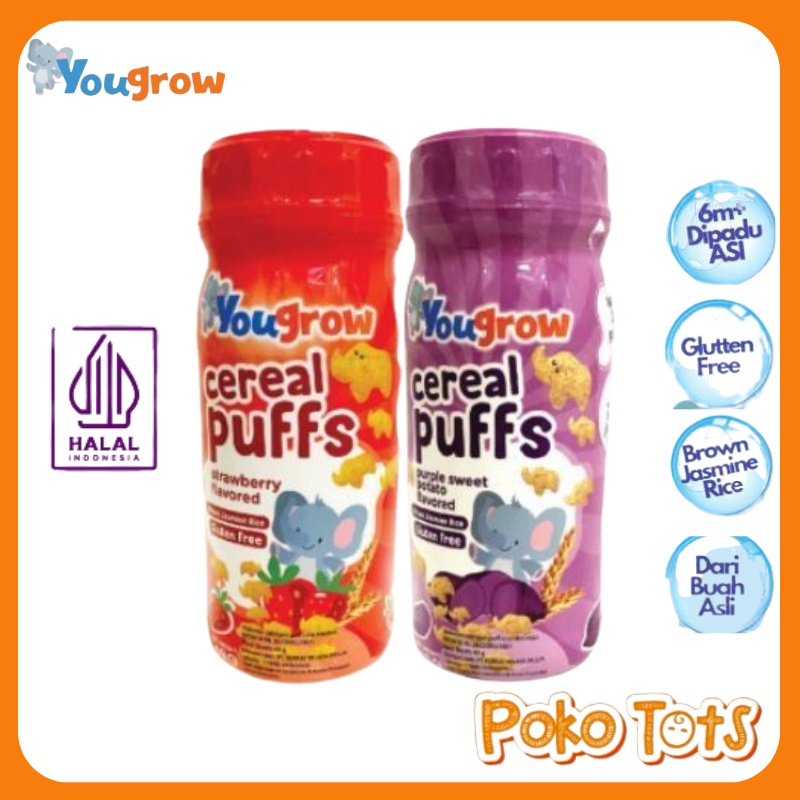 Yougrow Cereal Puffs 49 gr Snack MPASI Bayi Sereal Puff Cemilan Anak WHS