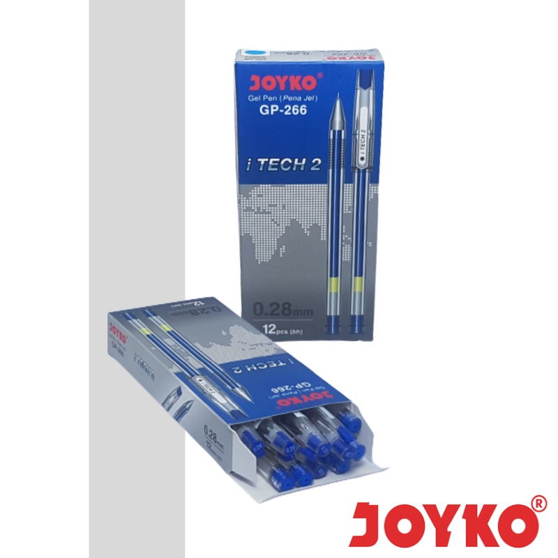 

Pena Biru Gel Pen Pulpen Joyko GP-266 iTech 2 0.28 mm (12 PCS)