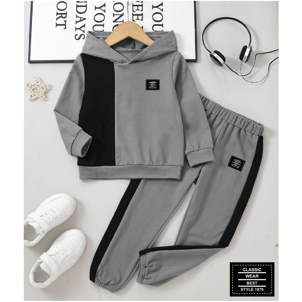 Set Wanita Model Hoodie Terbaru Viral Tangan Panjang Matt Babyterry /Set Hitami Size M-L-XL-XXL Set Sport Wanita/Stelan Olah Raga Wanita Kekinian