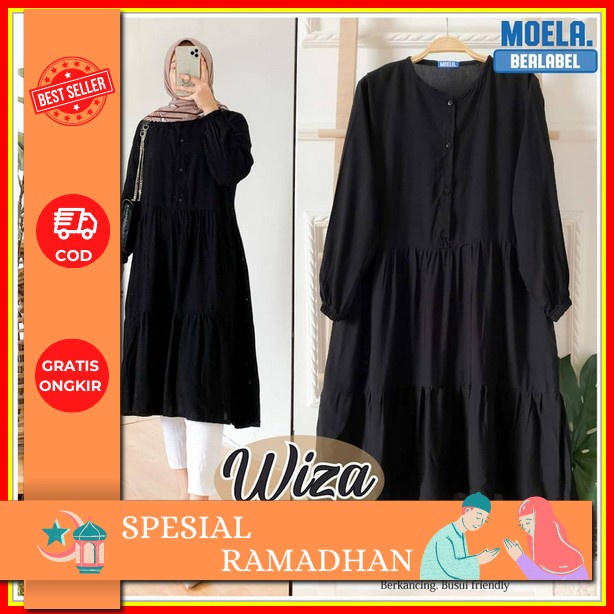 Tunik Wanita Terbaru 2022 2023 Baju Muslim Syari Dress Kemeja Remaja Cantik Dewasa Murah Import Eleg