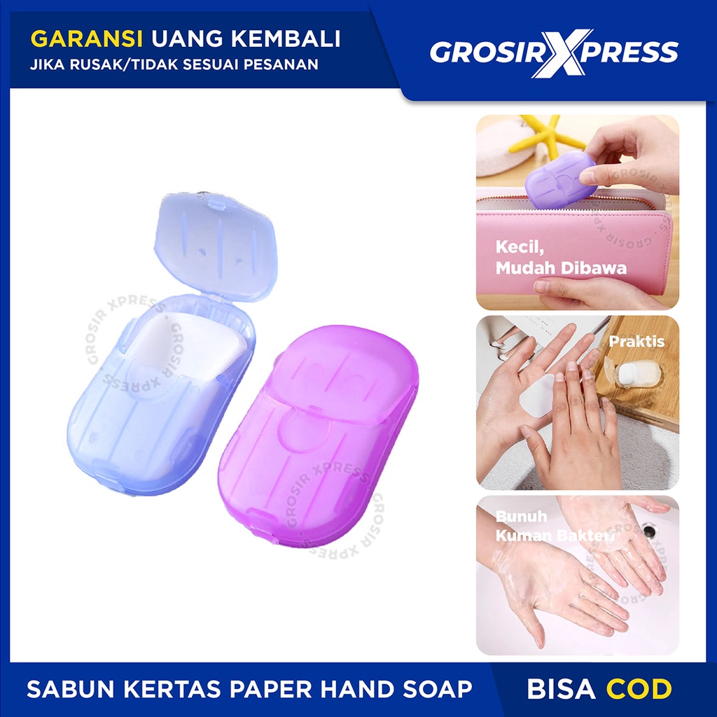 Sabun Kertas Paper Soap Pewangi Pembersih Cuci Tangan Hand Soap Traveling Sabun Portable Hemat Tempat Anti Ribet | GROSIRXPRESS