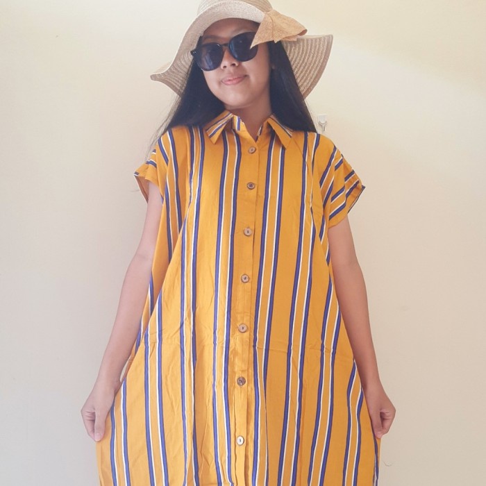 DASTER KEMEJA JUMBO FULL KANCING MOTIF RAYON PREMIUM LD 120