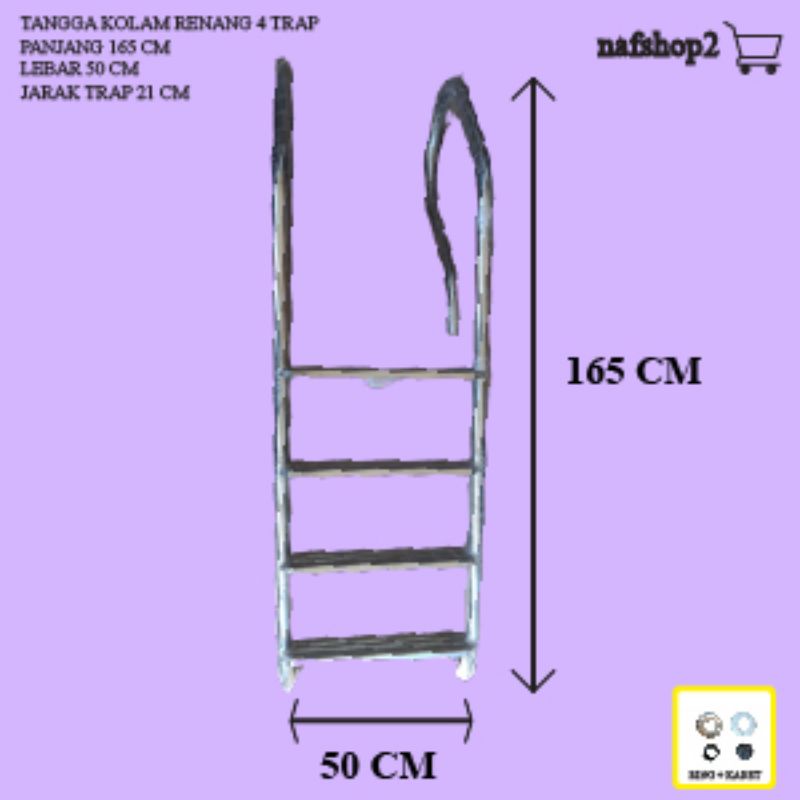 Tangga Kolam Renang 4 Trap SUS 304