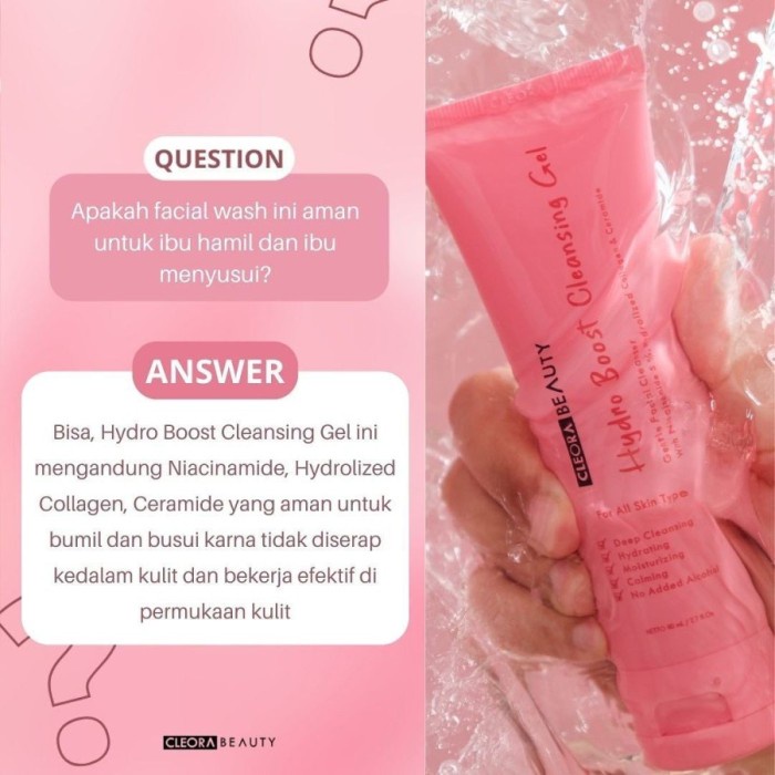 CLEANSING GEL CLEORA BEAUTY FACIAL WASH 80ML CLEORA HYDRO BOOST ORI