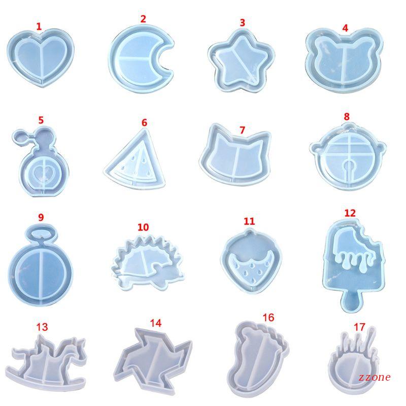 Zzz Kartun Hewan Buah Cetakan Resin Pasir Apung Cetakan Untuk DIY Perhiasan Gantungan Kunci Ornamen Kerajinan Dekorasi Perhiasan