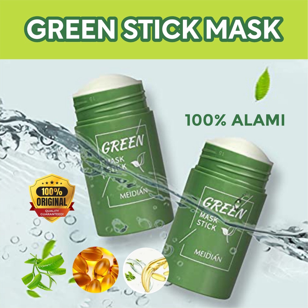 Green Mask Stick Original 100% / Meidian Green Mask Stick / Masker Green Tea / Green Mask Stik / Green Mask40gr COD