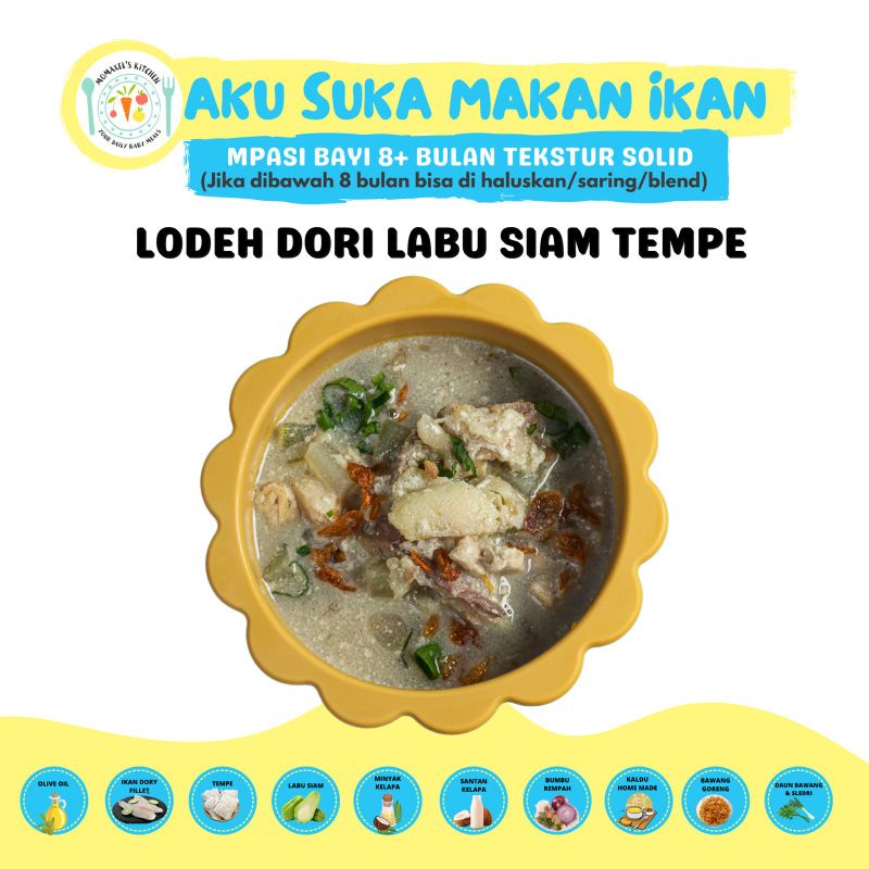 

LODEH IKAN DORY LABU SIAM TEMPE (SANTAN) (CATERING MAKANAN BAYI MPASI FROZEN BEKU/PENAMBAH BERAT BADAN ANAK)