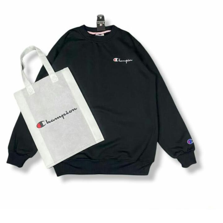 Promo | BMH|SWEATER CREWNECK CHAMPION HITAM