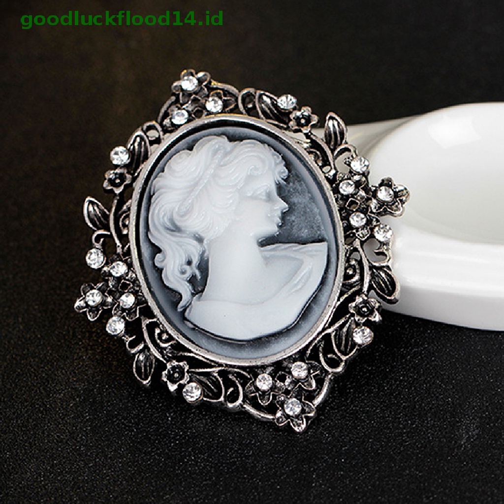 [GOOGFOUR] New Vintage Cameo Victorian Style crystal Pesta Pernikahan Wanita Liontin Bros Pin [TOP]