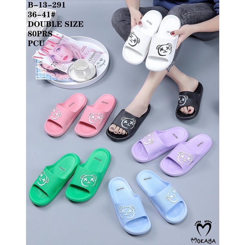 Sandal Slop Jelly Couple Wanita dan Pria Ban Bear Mata XX Super Empuk Keren Trendy Import Mokaya / Size 36-45 (A-13-29/B-13-291)