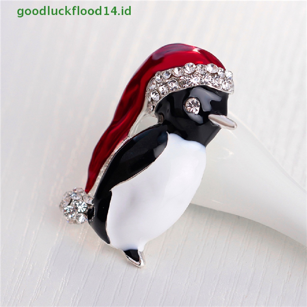 [GOOGFOUR] 1 Pc Natal Panas Berlian Imitasi Lucu Natal Penguin Bros Pin Xmas Hadiah Pesta [TOP]