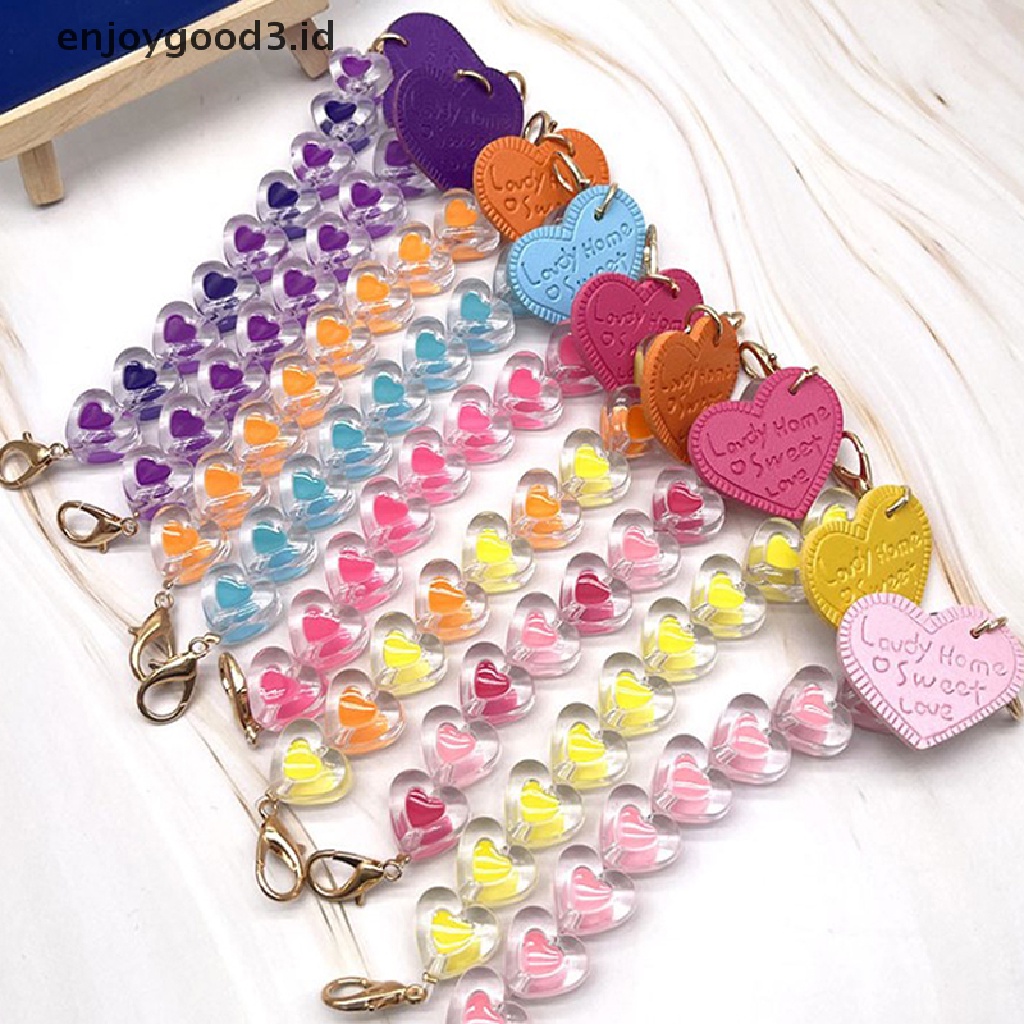 [Rready Stock] Cinta Ponsel Lanyard Ponsel Pesona Akrilik Drop Cinta Gelang Gantungan Kunci (ID)