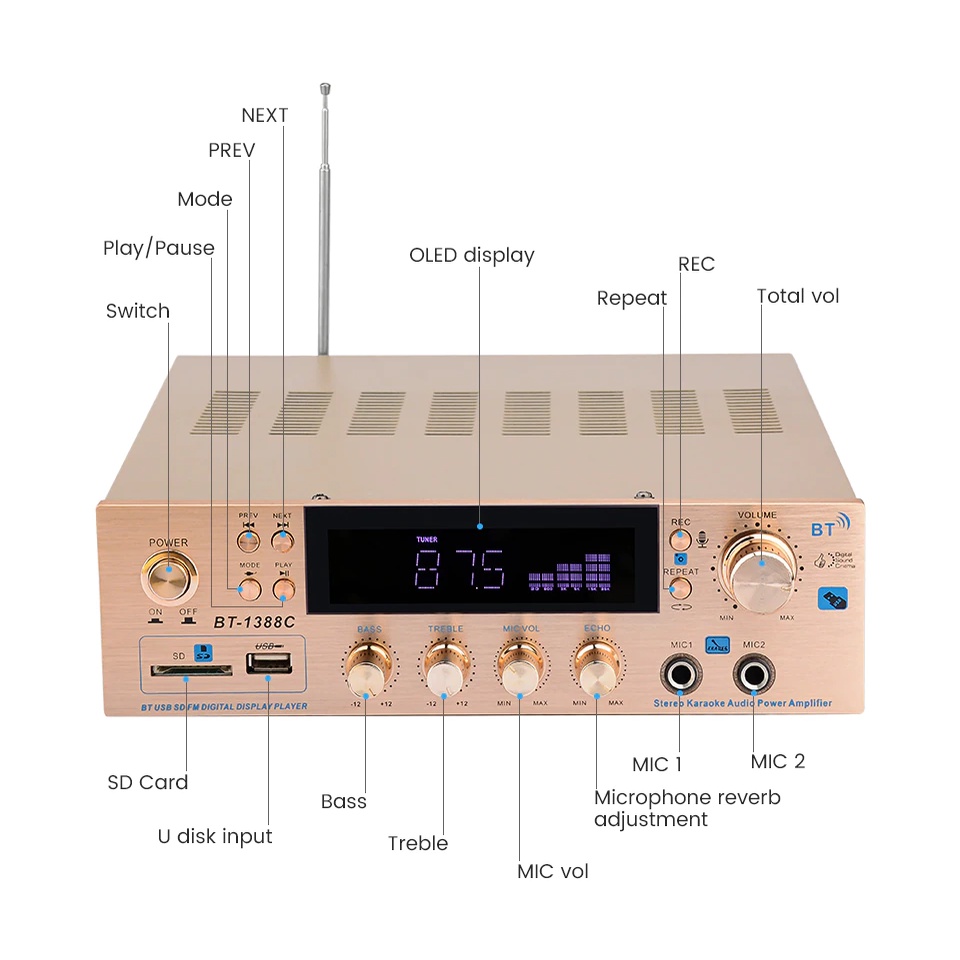 PROMO POWER AMPLIFIER BLUETOOTH DORRAS DS-1388C FREE REMOTE AMPLIFIER BLUETOOTH KARAOKE FM RADIO - AMPLIFIER TERMURAH | Amplifier JUMBO DORRAS DS 1388C USB Bluetooth Stereo Karaoke + Mp3 player | AMPLIFIER SUPER BASS DORRAS DS-1388C | FMS