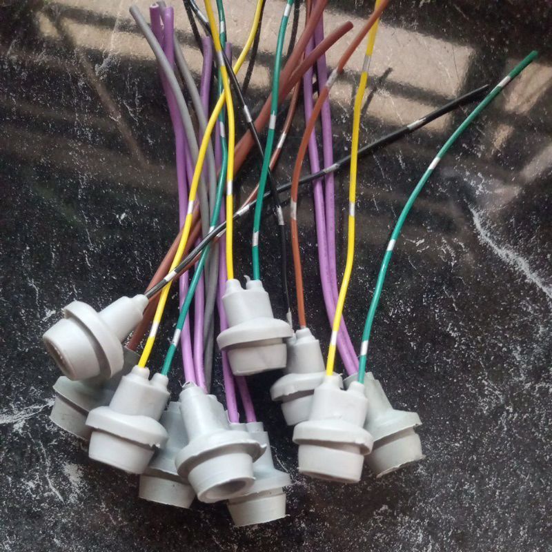 Soket Socket Fitting lampu senja polos T10 T13 + kabel bintik Supra Vega Jupiter smash Vario Beat dl