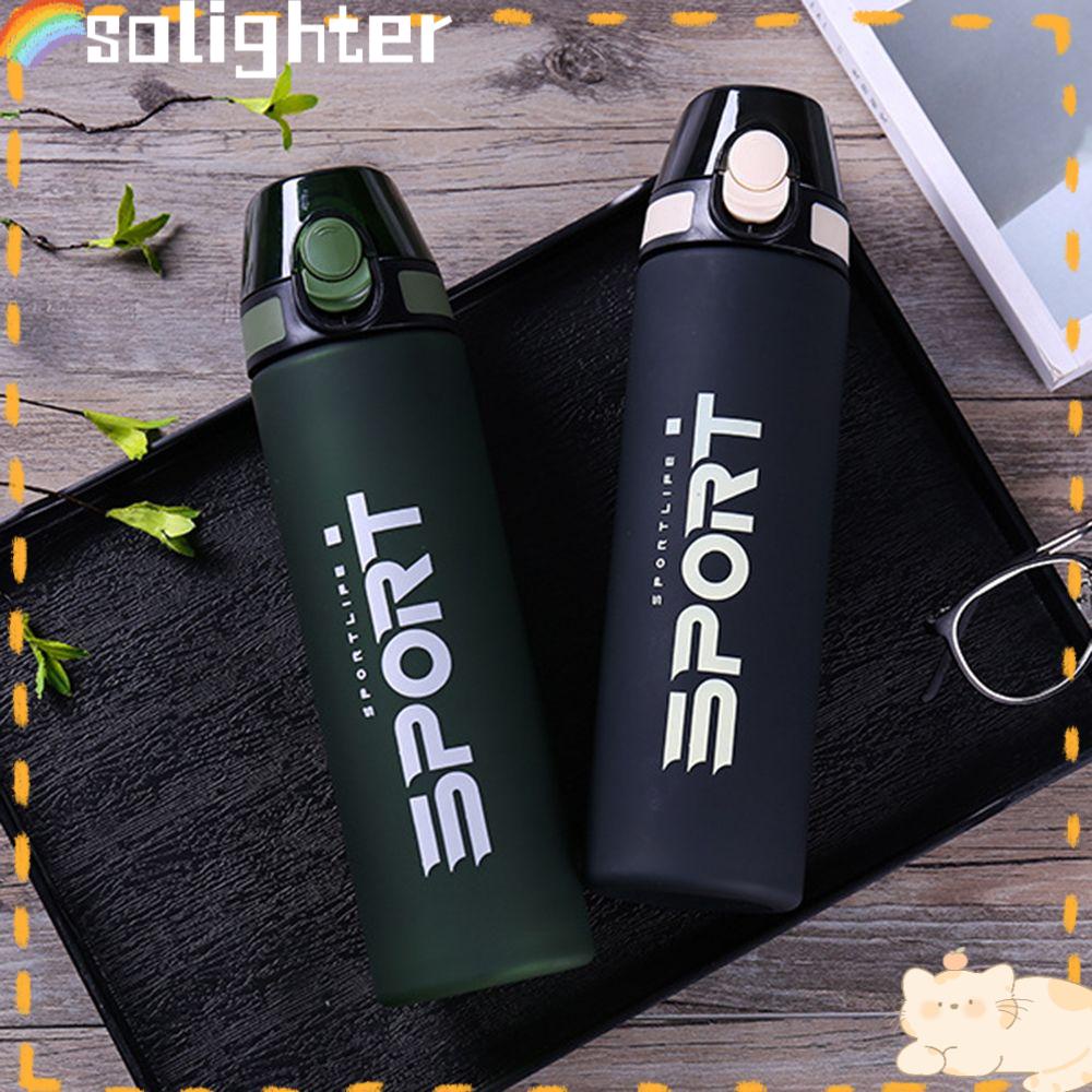 Solighter Botol Air Minum 500ML Dengan Sedotan Olahraga Portable Travel Drinkware Bounce Cover