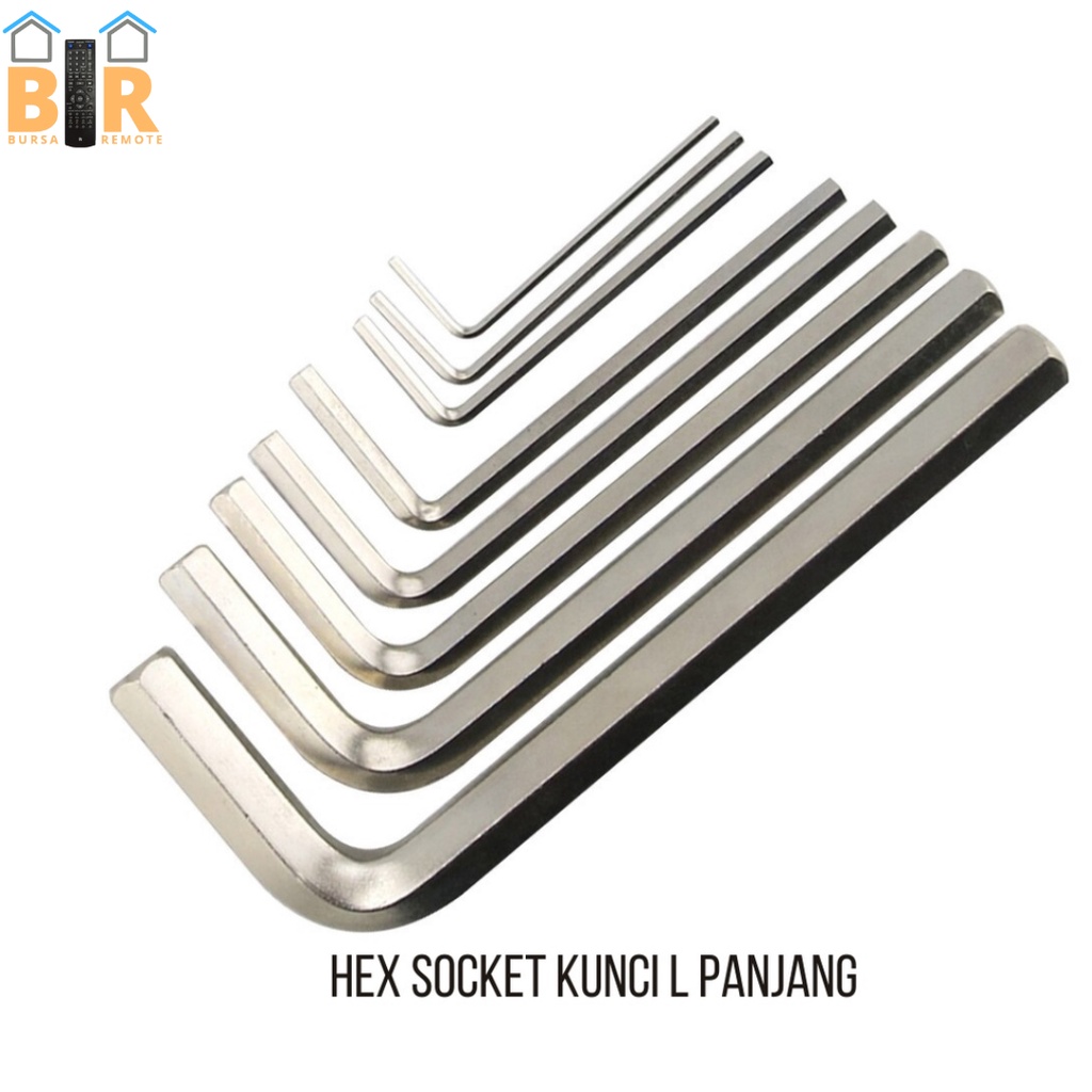 Kunci Socket Hex L Key Allen Set 1.5MM - 6MM Panjang Dan Pendek