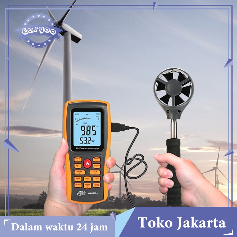 Wind Meter Tester Digital Anemometer Data Logger With Backlight Lcd Display Air Flow Velocity Meter Wind Speed Gauges