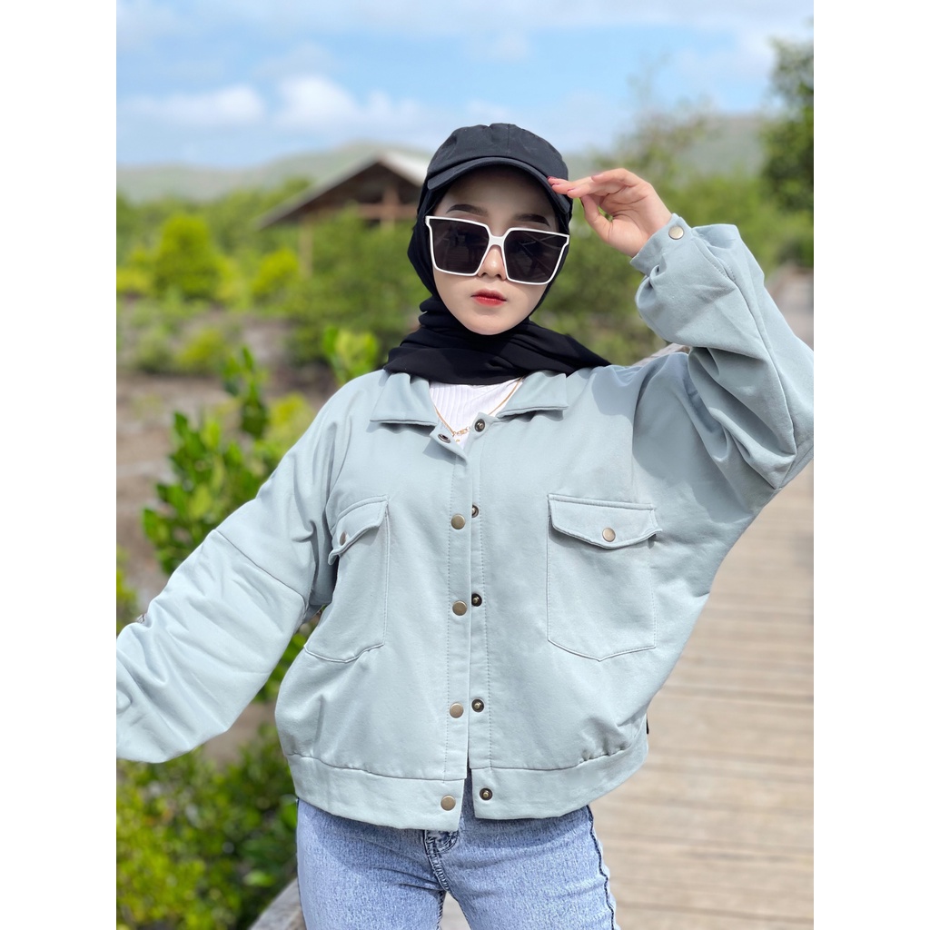 Pocket Jaket, Jaket Wanita, Jaket Button