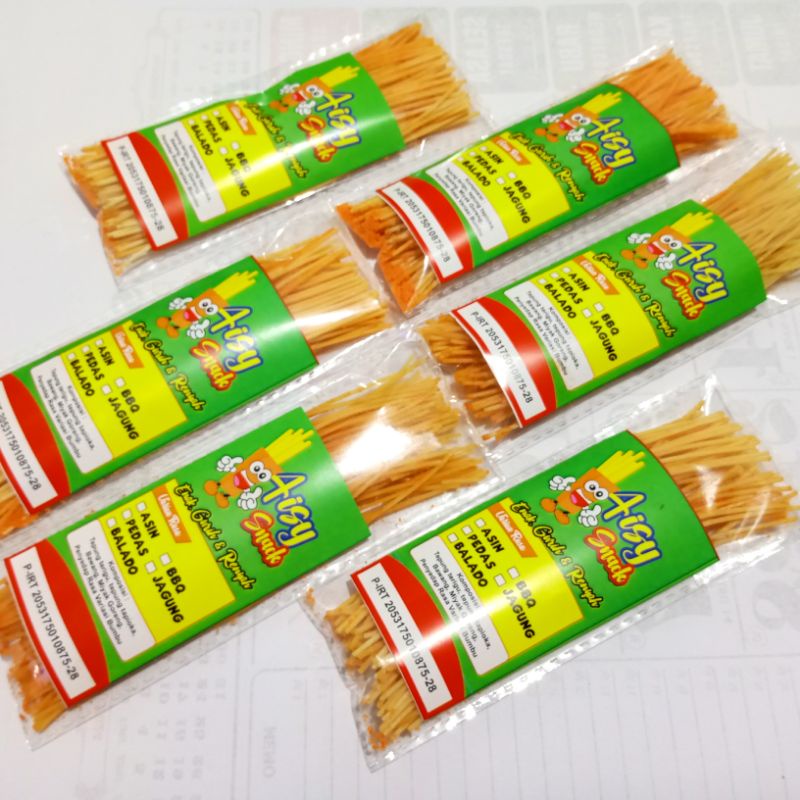 

Paket Mie lidi isi 20 pcs 30gram Termurah Aisy Snack