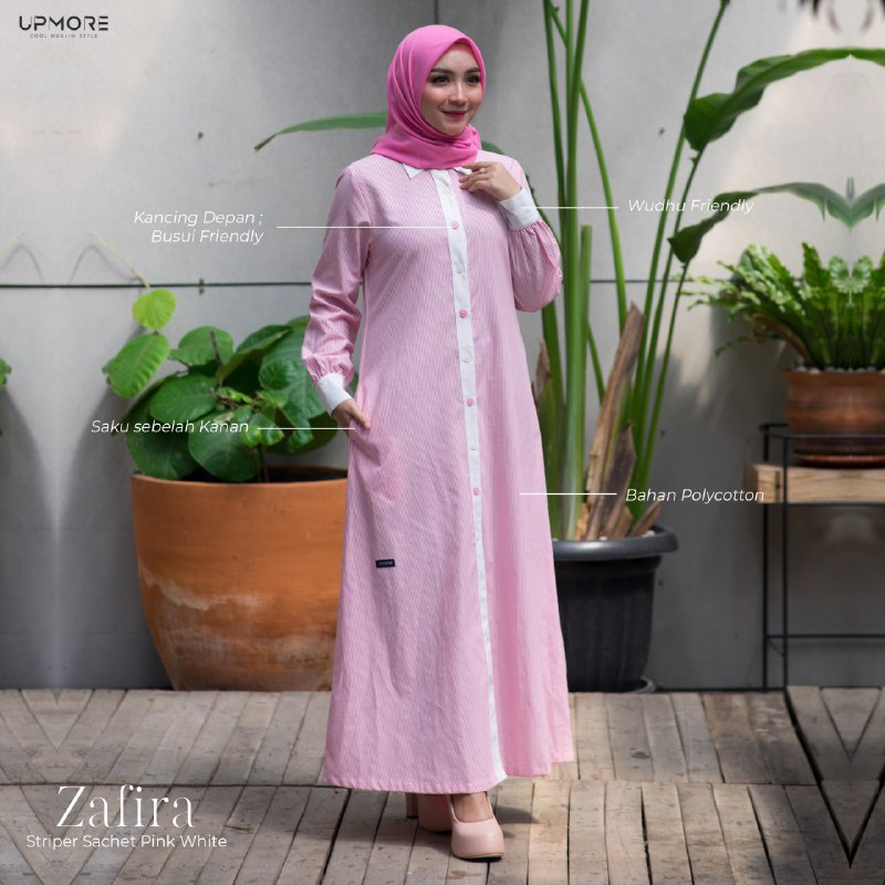 UPMORE 100% ORI | Zafira Stripper Geranium - White | Zafira Stripper Sachet Pink - White | Zafira St
