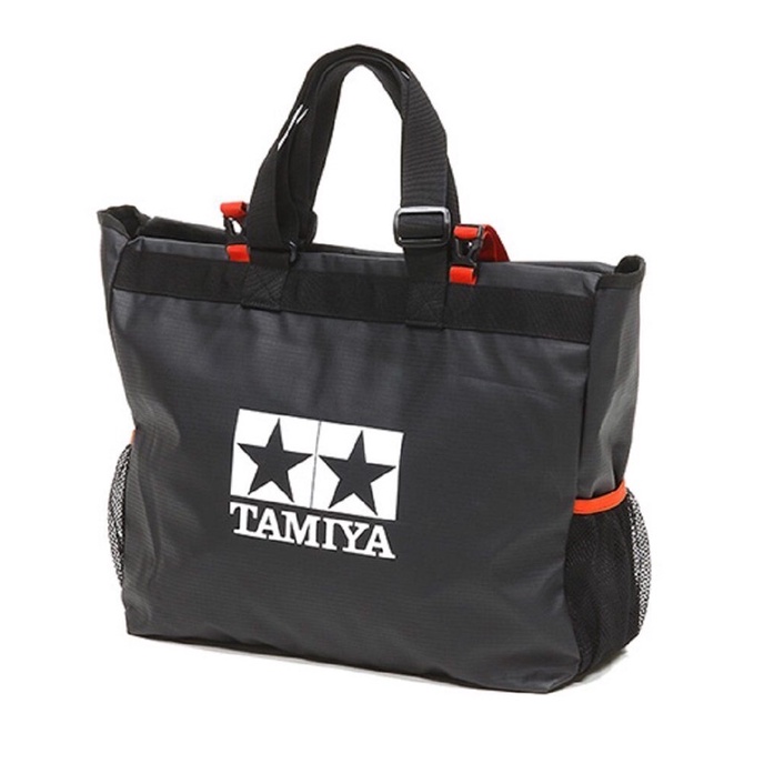 Tas Portable Pit Tote Bag Tamiya 67254 Hitam Merah untuk Mini 4WD