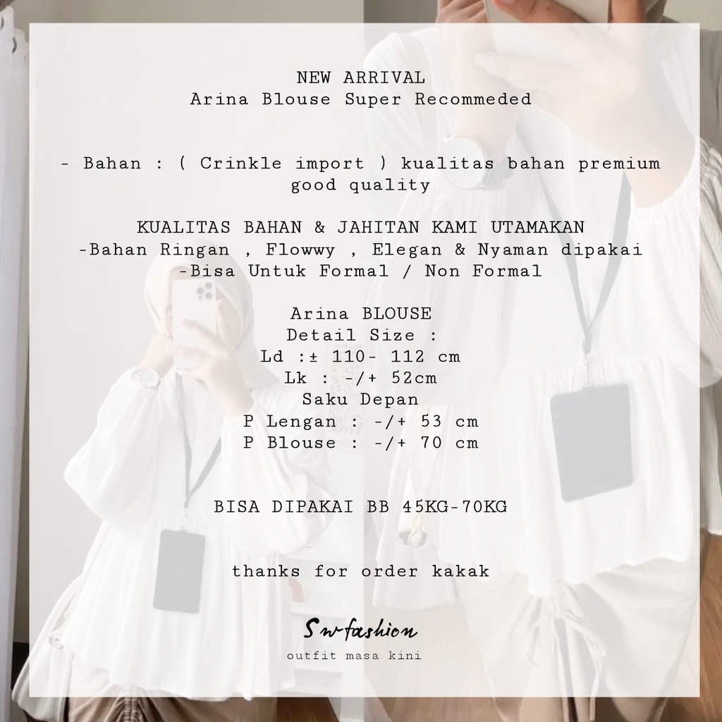 Rania Blouse - Blouse crinkle - Blouse wanita masa kini - blouse wanita - Blouse crinkle