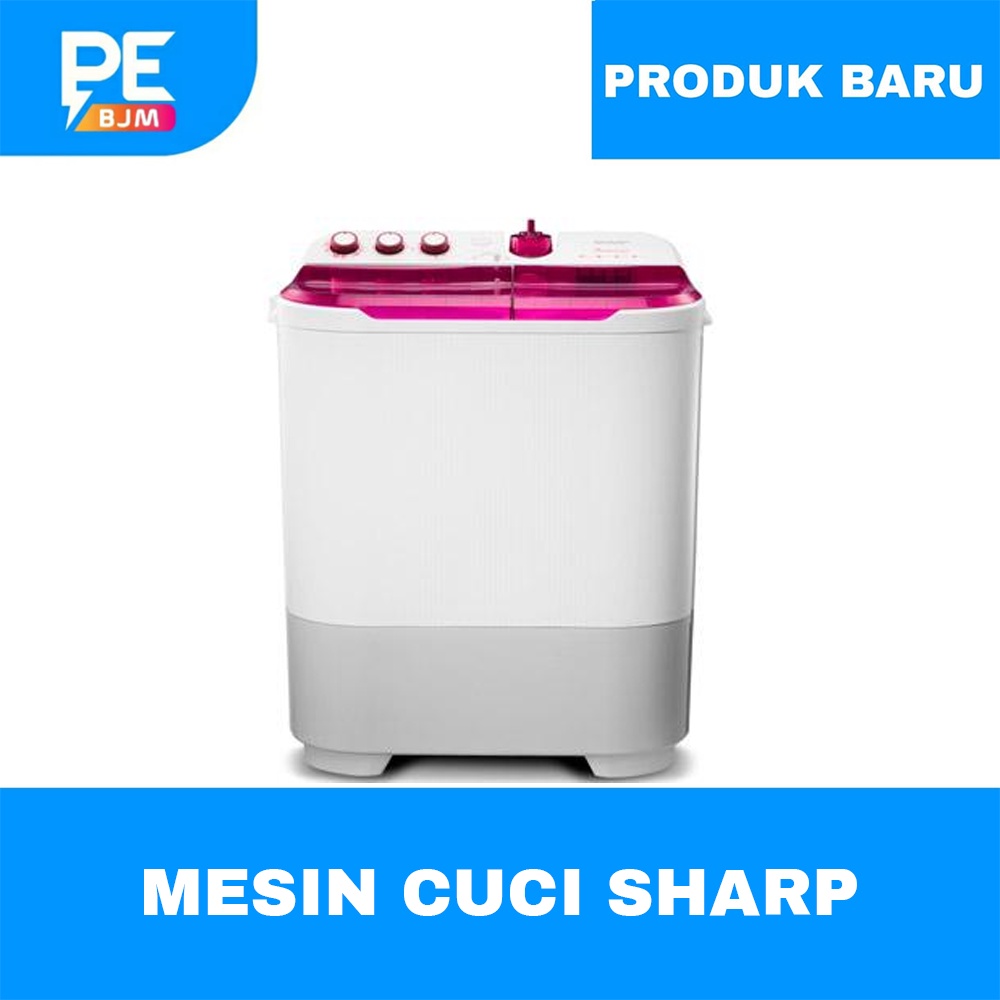 MESIN CUCI SHARP 2 TABUNG 9.5 KG 9,5 KG DOLPHINWAVE ES-T971DM-BL/PK