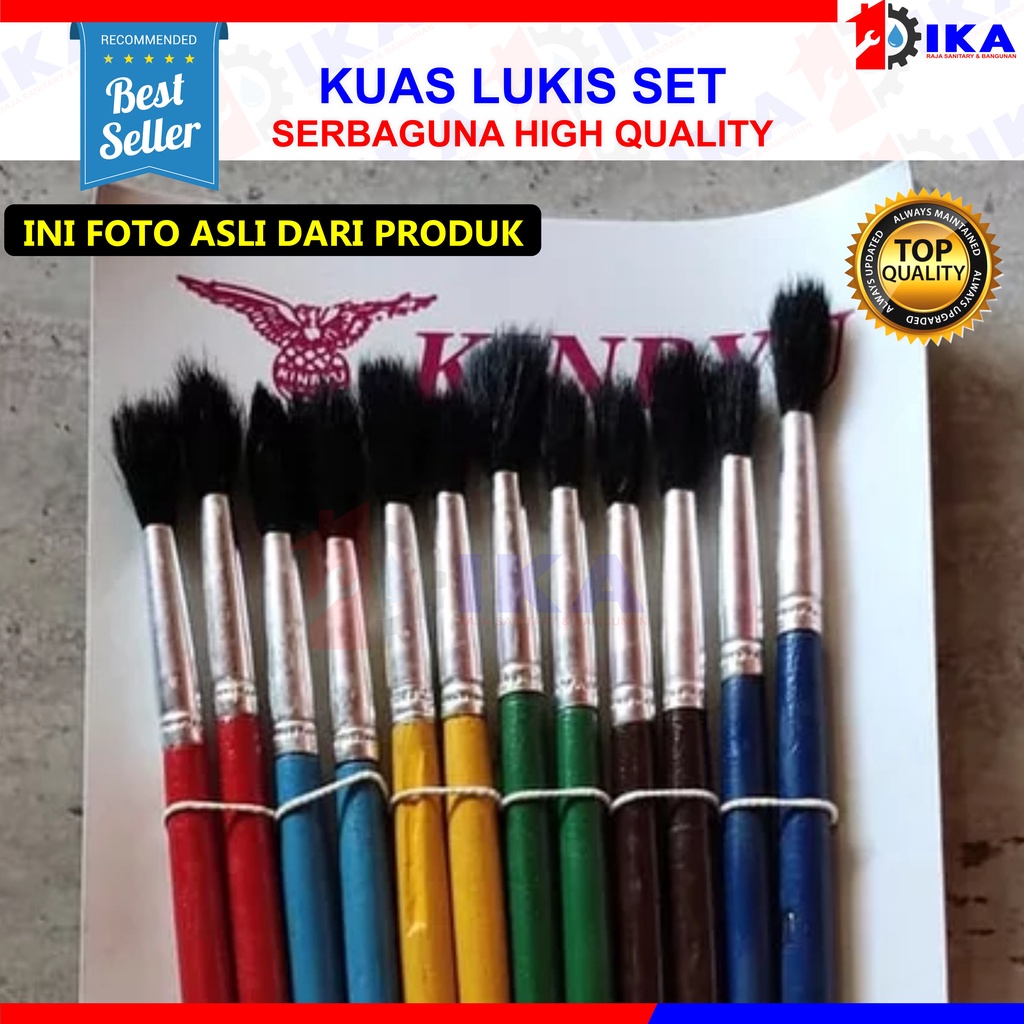 KUAS LUKIS SET / KUAS LUKIS CAT AIR / PAINT BRUSH WARNA Kuas lukis watercolor - 1 LUSIN