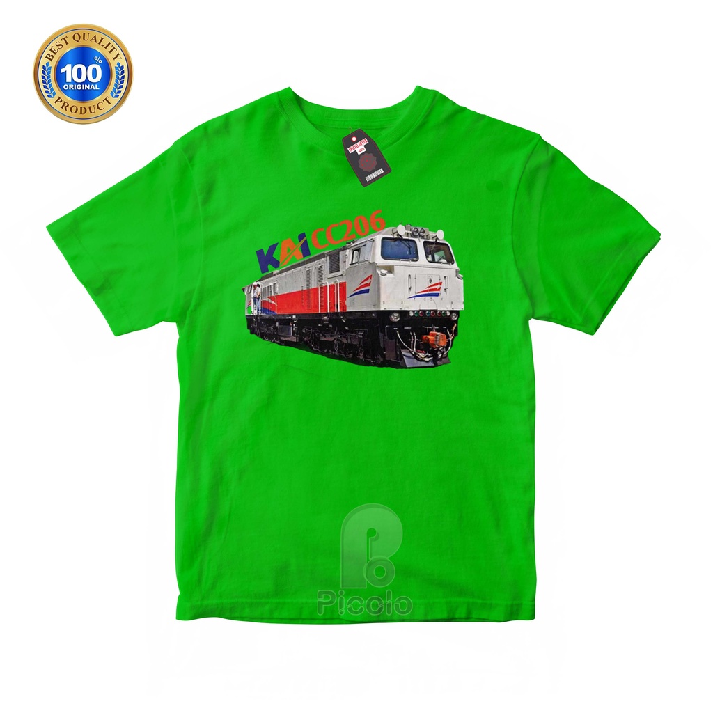 (FREE NAMA) BAJU KAOS ATASAN ANAK MOTIF KERETA API INDONESIA/KAI CC206 Bahan COTTUN