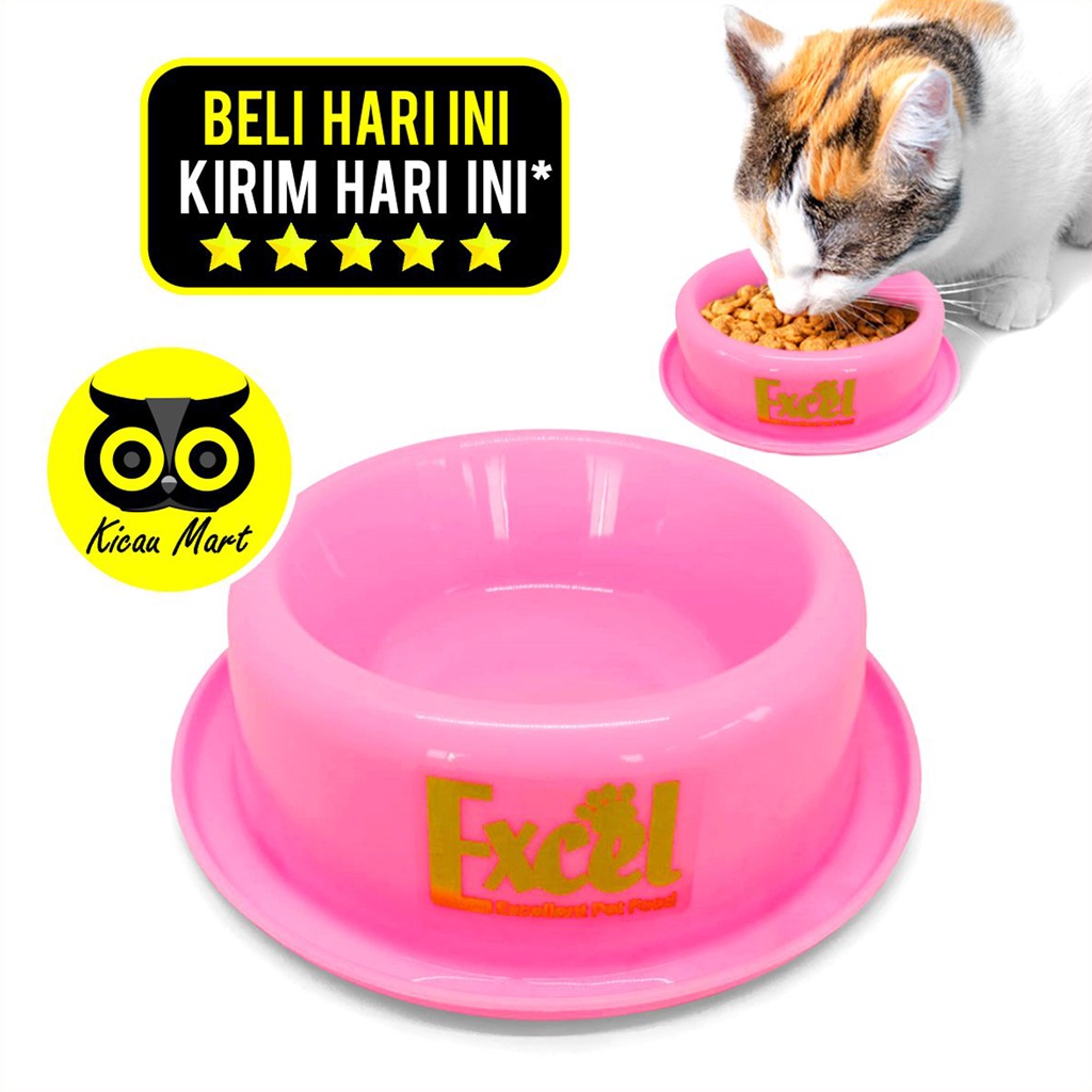 Tempat Makan Kucing Mangkok Single Bowl Excel Brand Wadah Makanan Minum Kucing Anjing Kitten Anabul Puppy Tempat Pakan Hewan Peliharaan Anti Semut