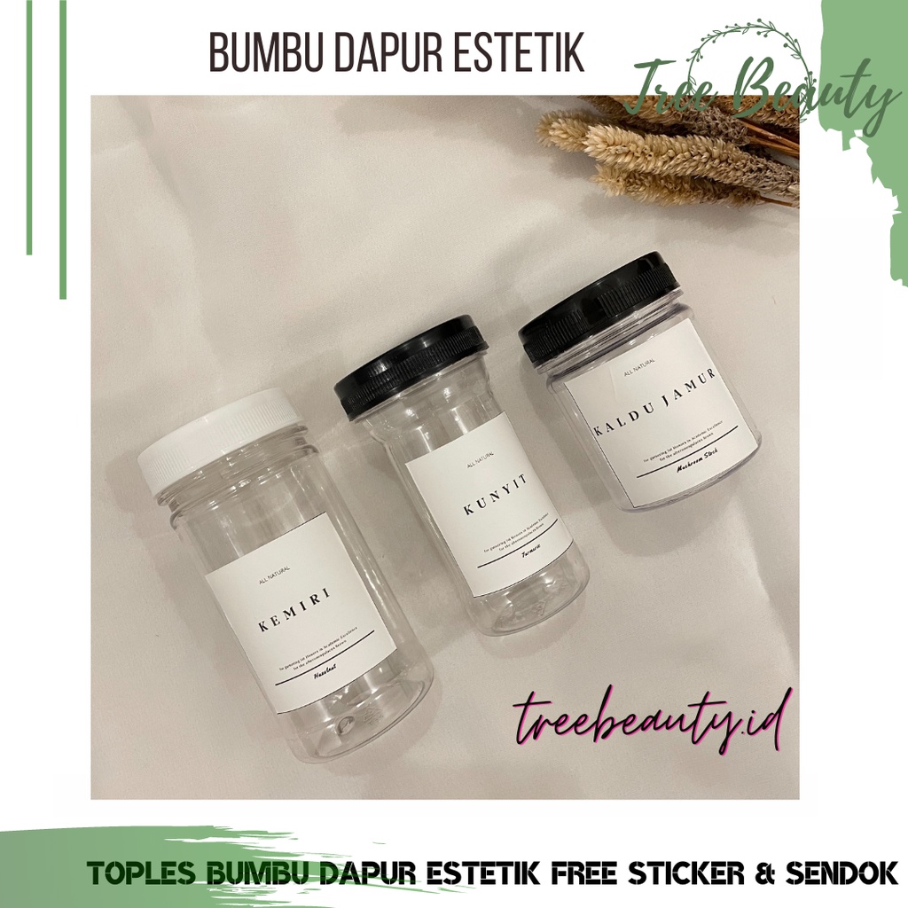 Toples bumbu dapur 100ml (free label dan sendok)