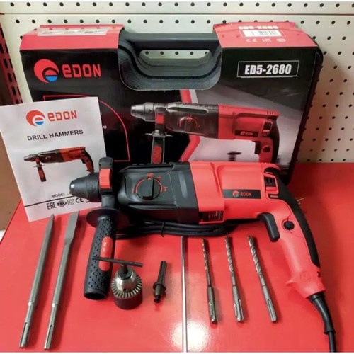 Mesin Bor Bobok Beton EDON ED5-2680 Rotary Hammer Drill SDS Edon 2-26 ED5-2680 3 Fungsi Made in JAPA