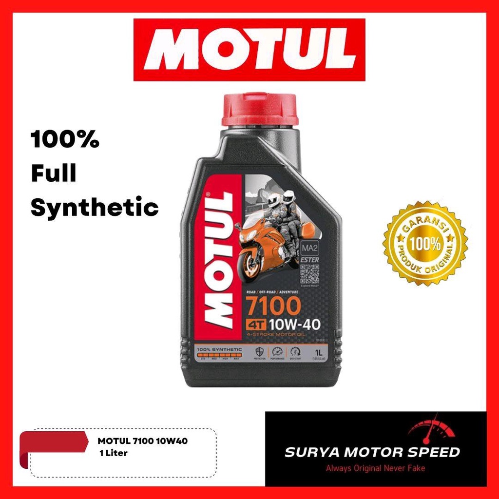Motul 7100 10W40 1 Liter Full Synthetic Oli Motor Onroad Offroad KLX CRF CBR 150 Ninja 250 ZX25R R15