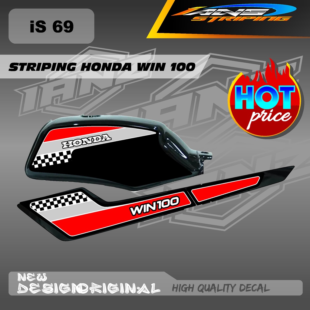 NEW STRIPING STIKER HONDA WIN 100 HOLOGRAM / STIKER HONDA WIN 100 STANDART / LASER CROM IS69