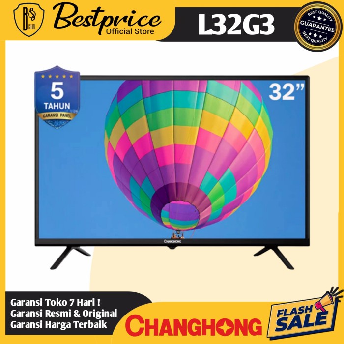 ✿ BISA COD✿ LED TV 32 INCH CHANGHONG 32G3 L32G3 NARROW BEZEL HD TV USB MOVIE HDMI