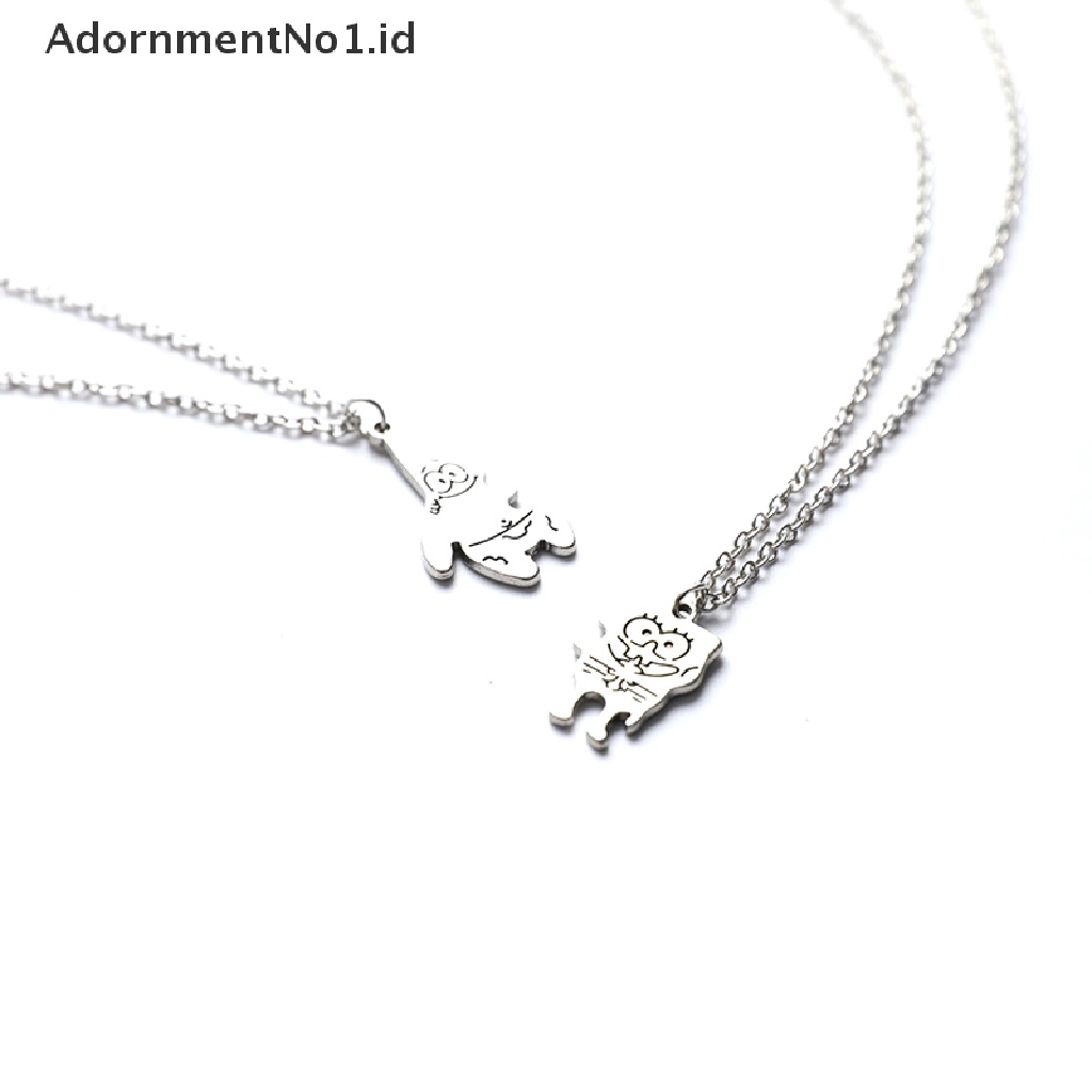 [AdornmentNo1] 2pcs Fashion Sahabat Kalung Sweetheart Pendant Kalung Perhiasan Pasangan [ID]