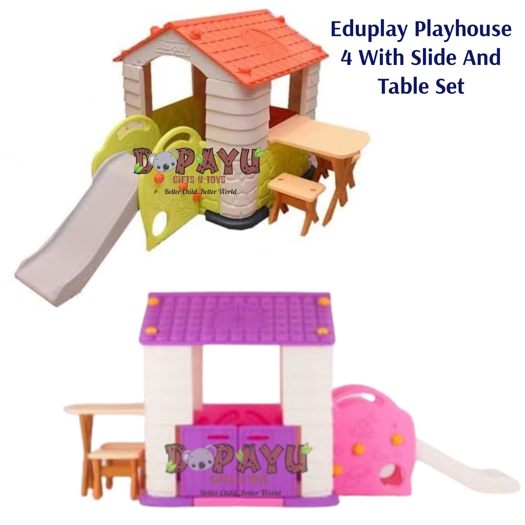 Mainan Rumah-rumahan Dengan Perosotan dan Meja EDUPLAY PLAYHOUSE