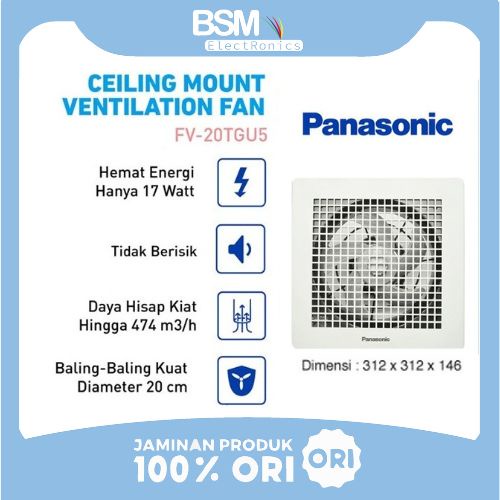 EXHAUST FAN PANASONIC PLAFON 8" INCH FV-20TGU5 / 20TGU5 / 20 TGU
