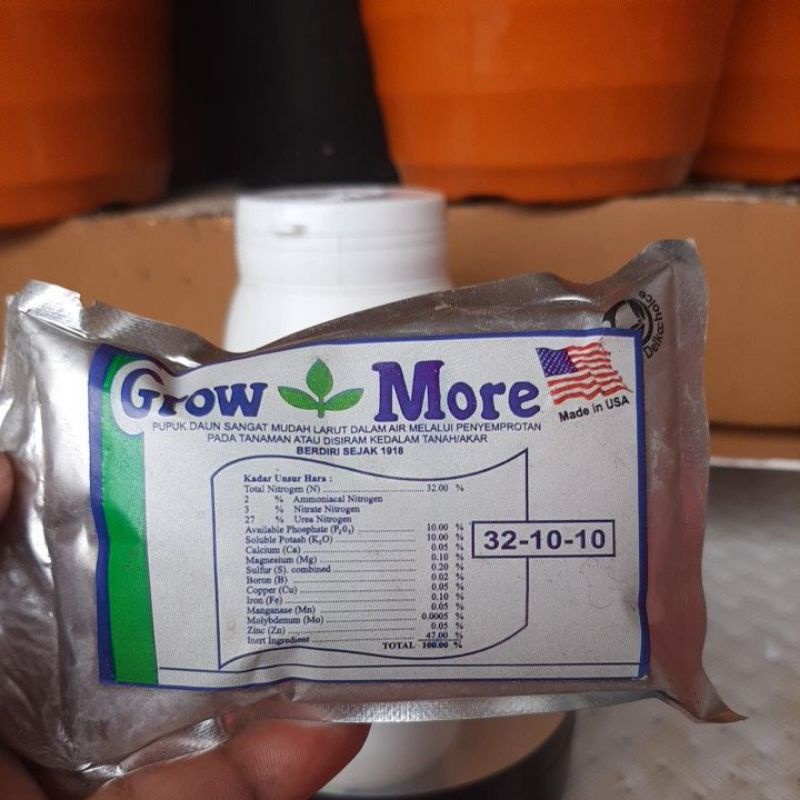 Pupuk Grow More 32-10-10 Daun ✓ repack 100Gr