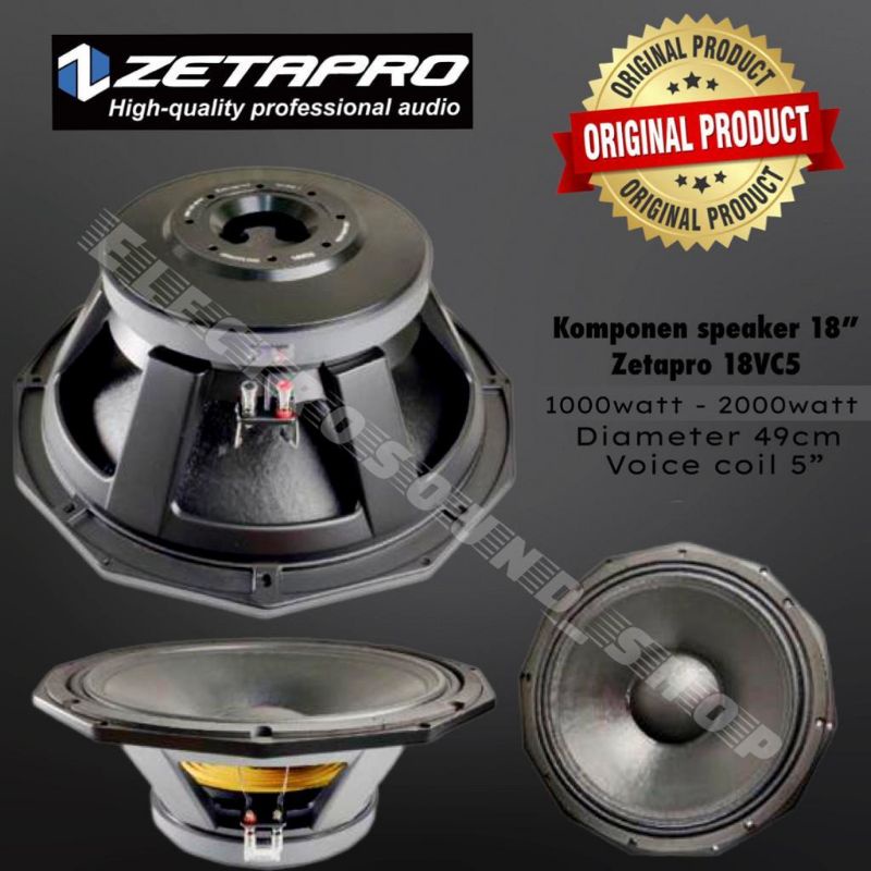 Komponen Speaker Zetapro 18VC5 / Zetapro 18 VC5 / Zetapro Original 2000W