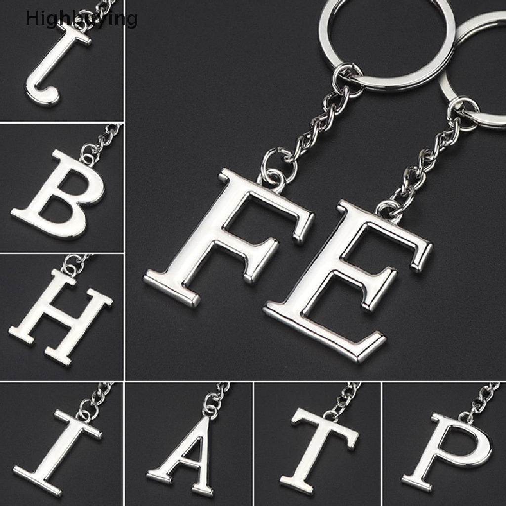 Hbid Liontin Alfabet Kreatif Fashion 26huruf Alphabet Initial Keyring 26huruf Besar Inggris Gantungan Kunci Logam Nama Keluarga Inisial Couple Liontin Pria Dan Wanita Glory