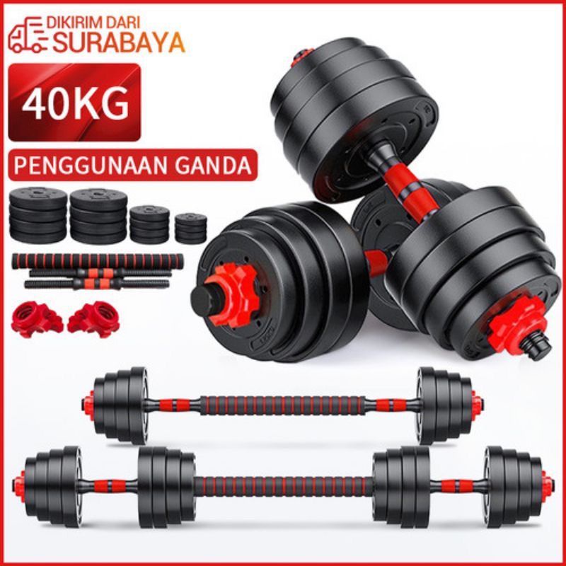 Dumbell Barbel set peralatan fitness 40kg Dumbell Set 40kg