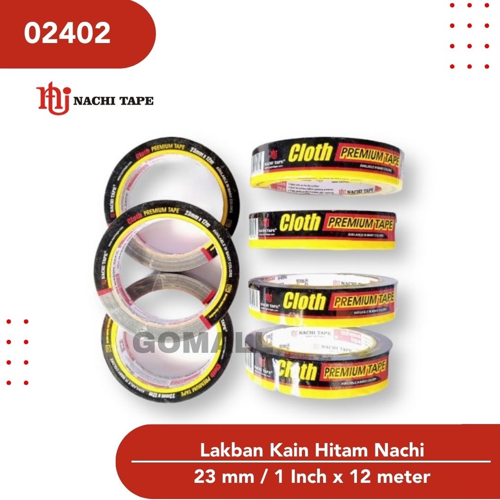 

Lakban Kain Hitam Nachi Cloth Tape 23 mm / 1 Inch x 12 meter