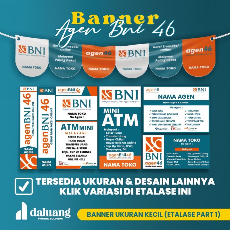 BANNER SPANDUK AGEN 46 AGEN BNI46 CUSTOM BISA COD