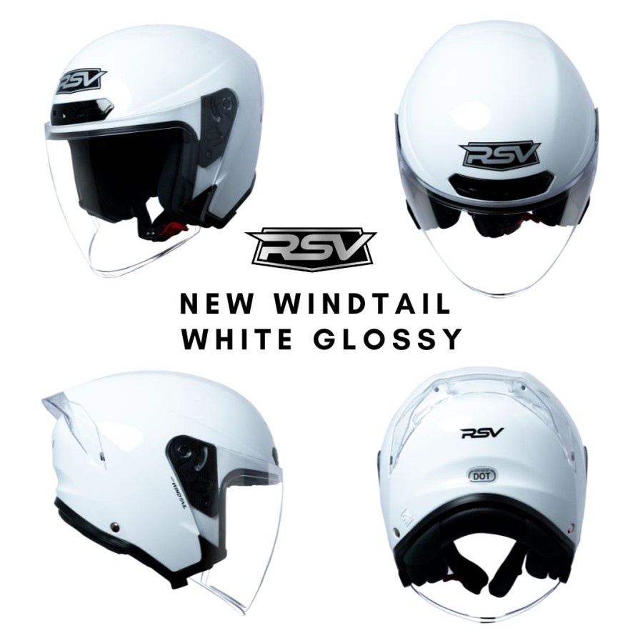 Jual Helm Rsv New Windtail White Glossy Helm Half Face Rsv Helmet Shopee Indonesia