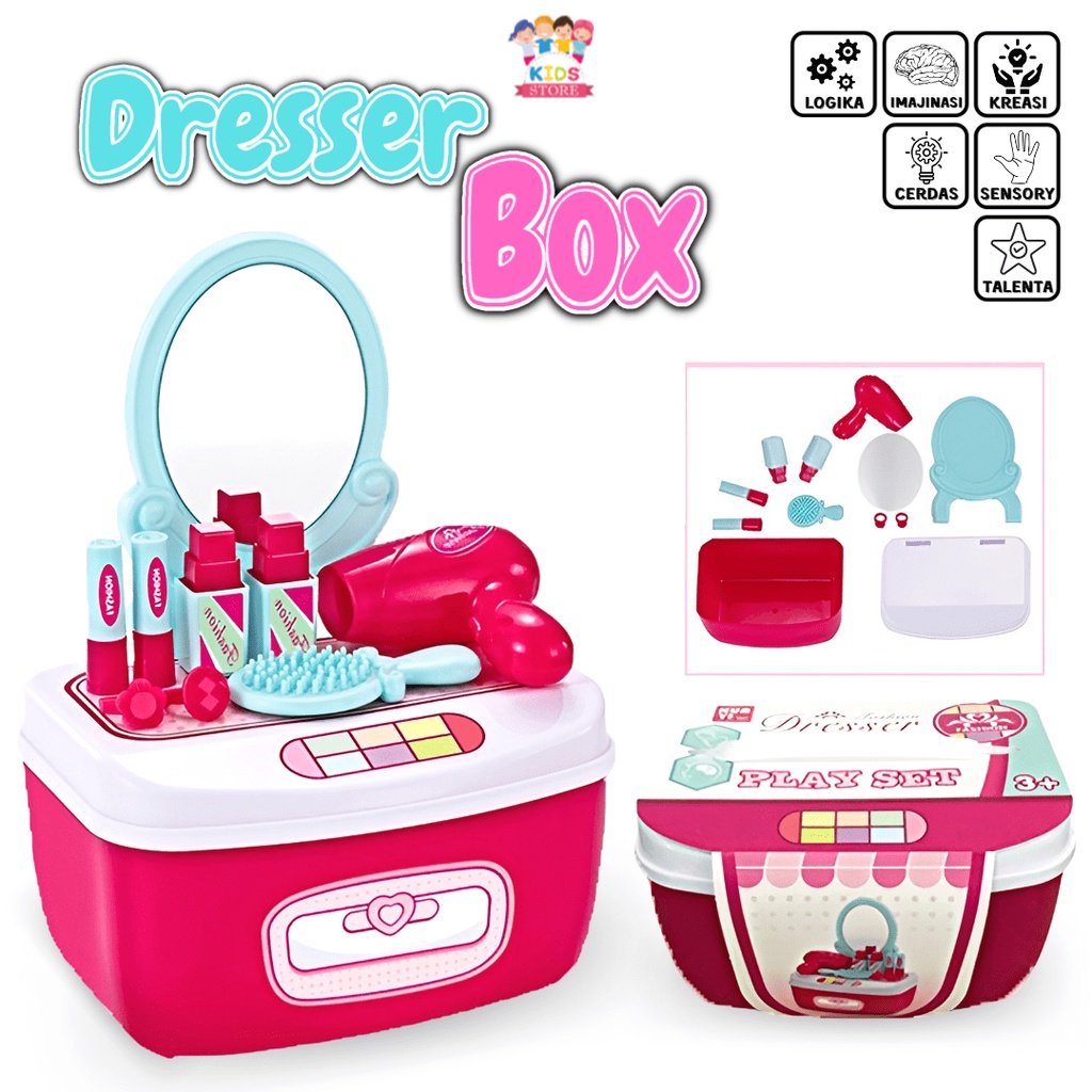 Dresser Box | Meja Rias Anak Mainan | Mainan Make Up Make Up An Cewek | Mainan Dandan Anak Perempuan