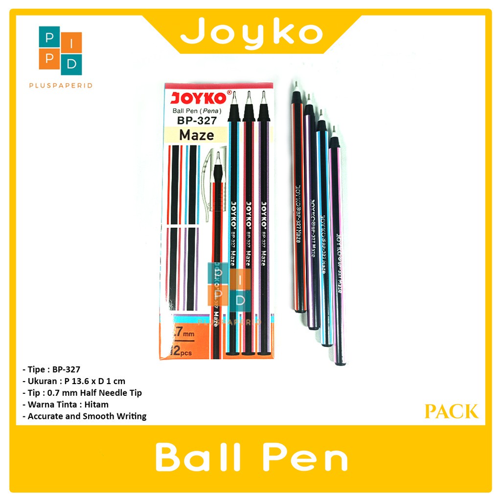

Ball Pen Pulpen Pena Joyko BP-327 Maze 0.7 mm 1 Box isi 12 pcs